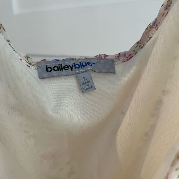 Bailey blue Floral dress with belt in size large - Picture 2 of 3